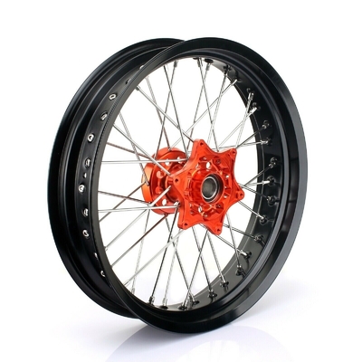 3.50x17&quot; 4,25x17&quot; Supermoto колеса из сплава для SX SXF EXC 125-530 Черные колеса и оранжевые узлы